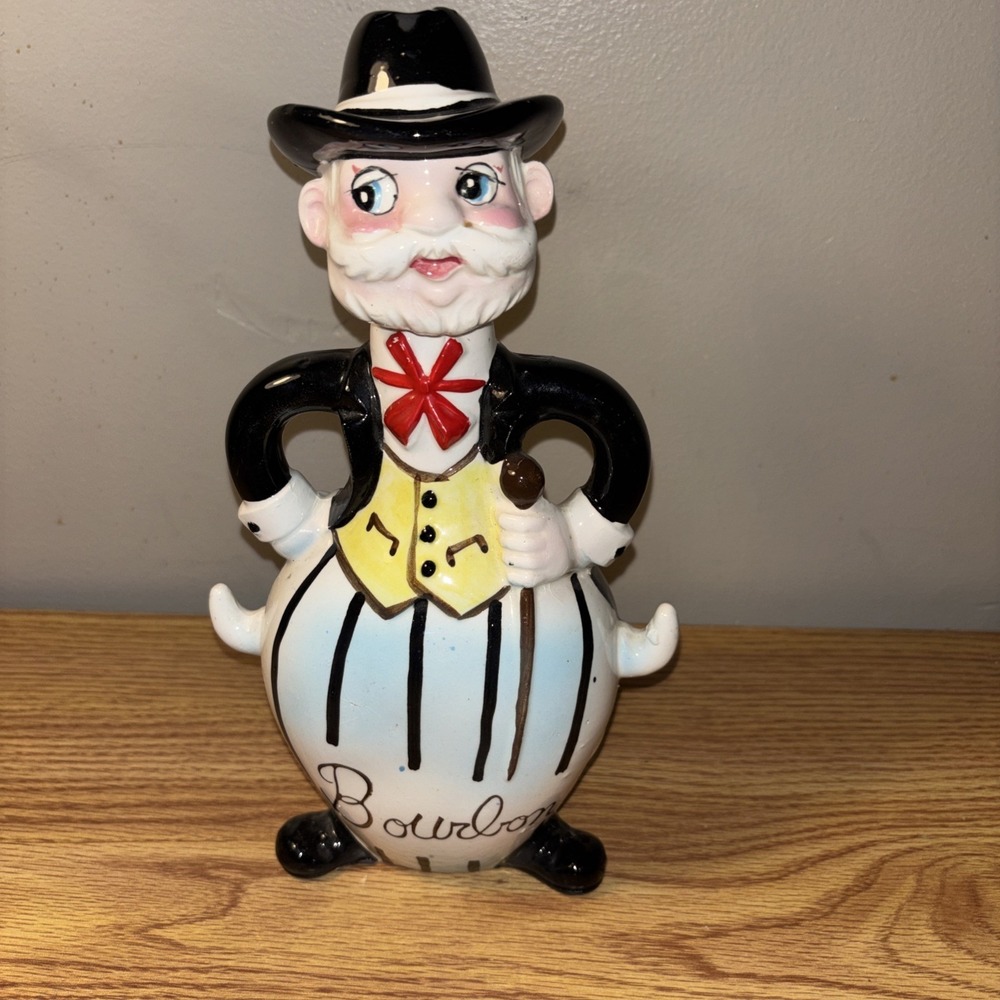 Saver Bourbon Decanter Liquor  Southern Gentleman‎ Figural Cartoon Japan